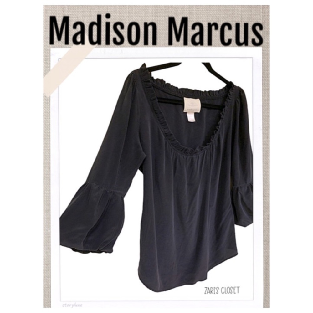 Madison Marcus Blouse Authentic Black Silk Blouse by Madison Marcus Size M